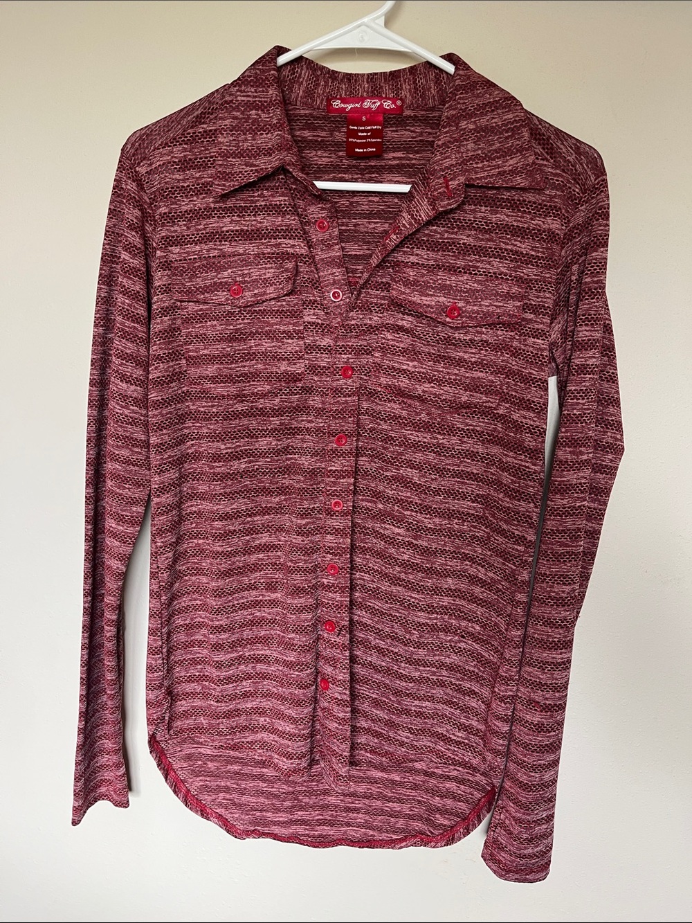 Cowgirl Tuff Red Patterned Button-Down Shirt